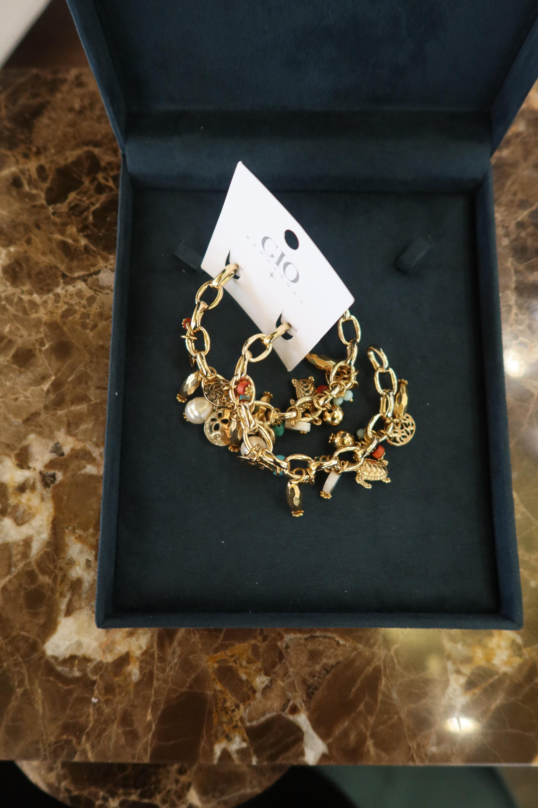 HOOP EARRINGS WITH ASSORTED PENDANTS