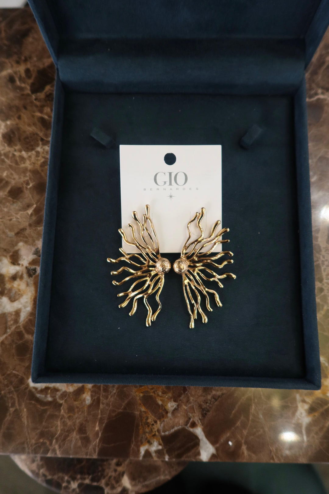 GOLDEN CORAL EARRING