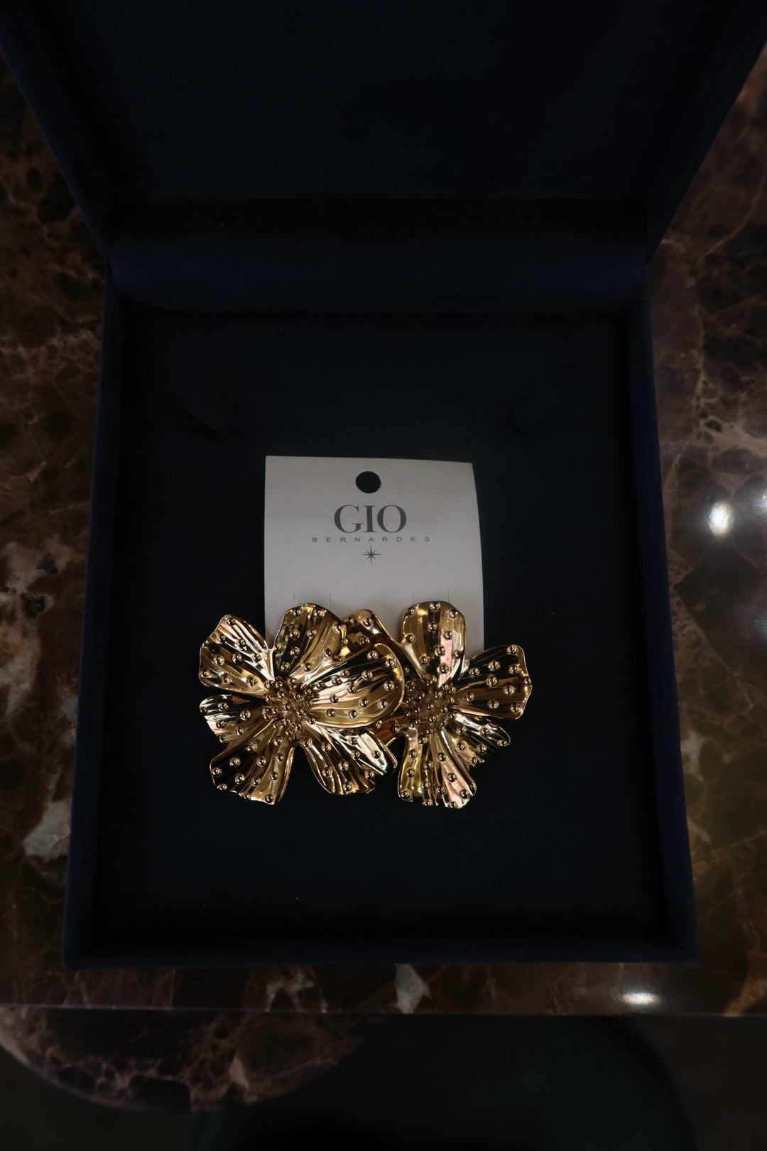LARGE GOLD FLOWER EARRING