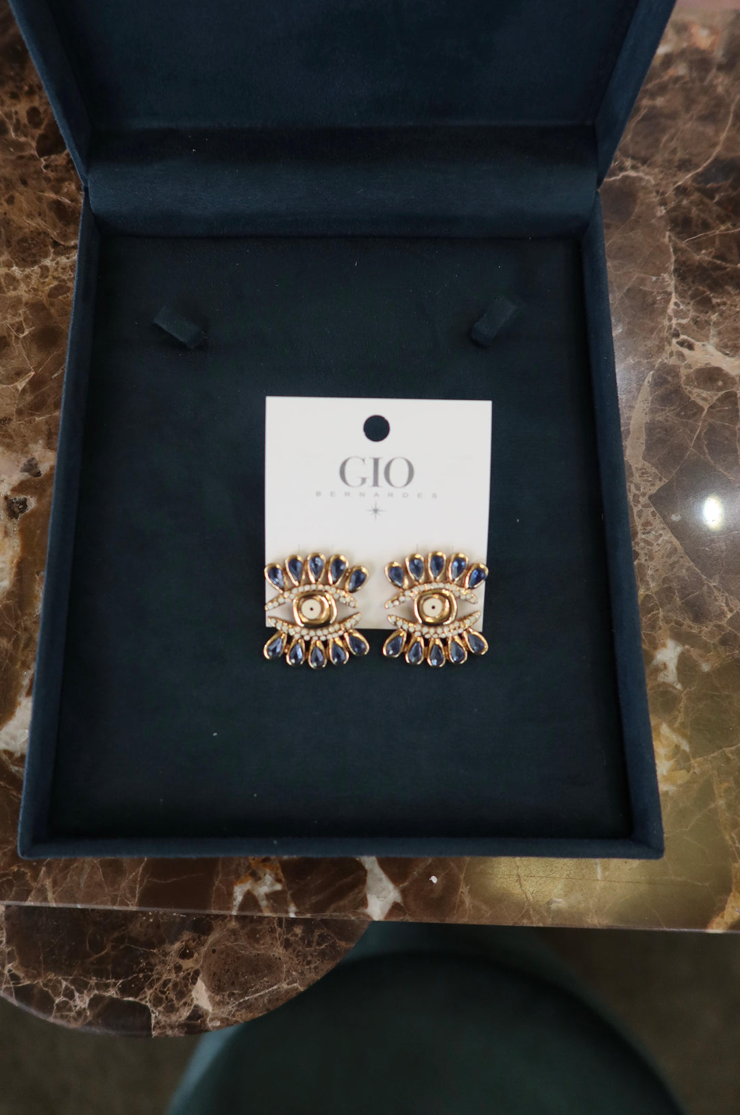 EVIL EYE EARRINGS WITH NAVETTES