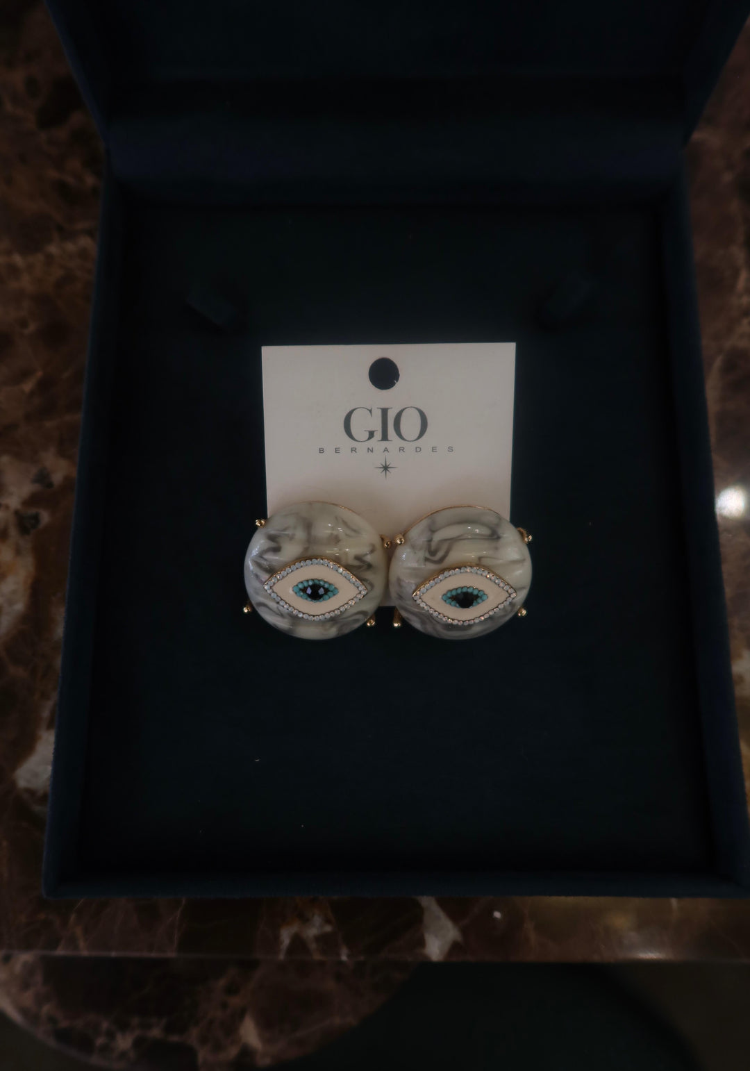 ROUND EVIL EYE EARRING WITH DETAILS