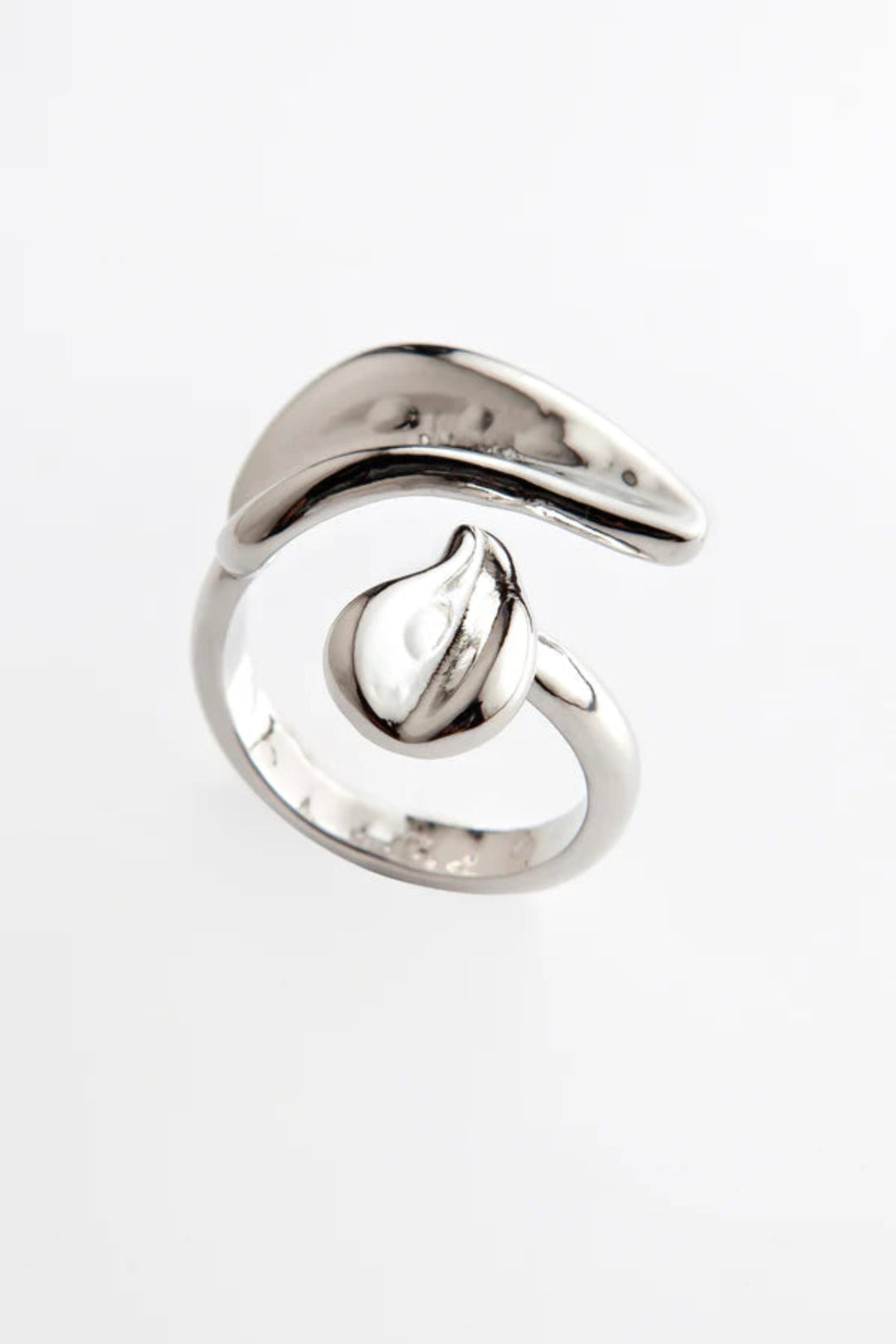 Leaf Adjustable Ring in Silver