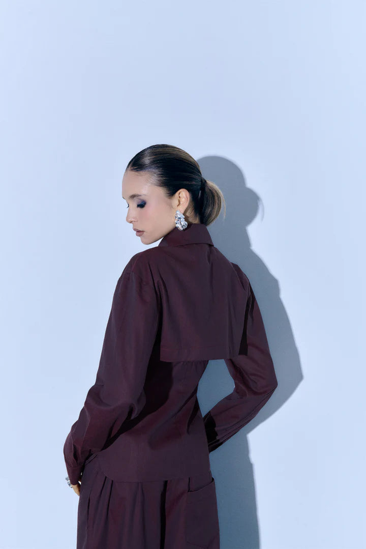 Anna Shirt Set in Wine