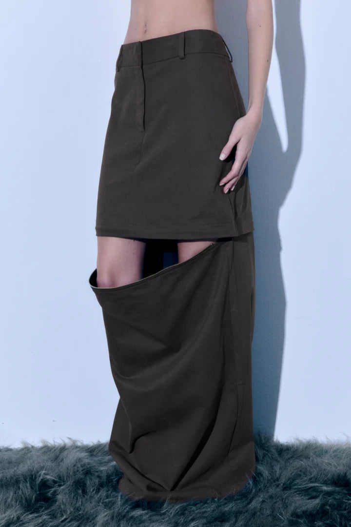 Gonna doppia sartoriale - Grigio Fumo