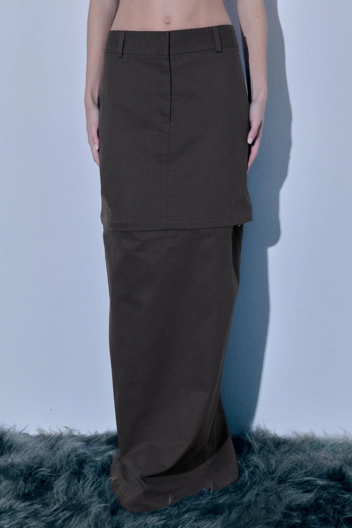 Gonna doppia sartoriale - Grigio Fumo