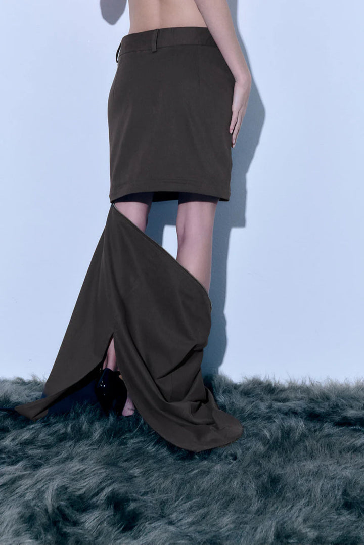 Gonna doppia sartoriale - Grigio Fumo