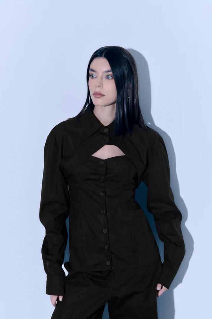 Anna Shirt Set in Black