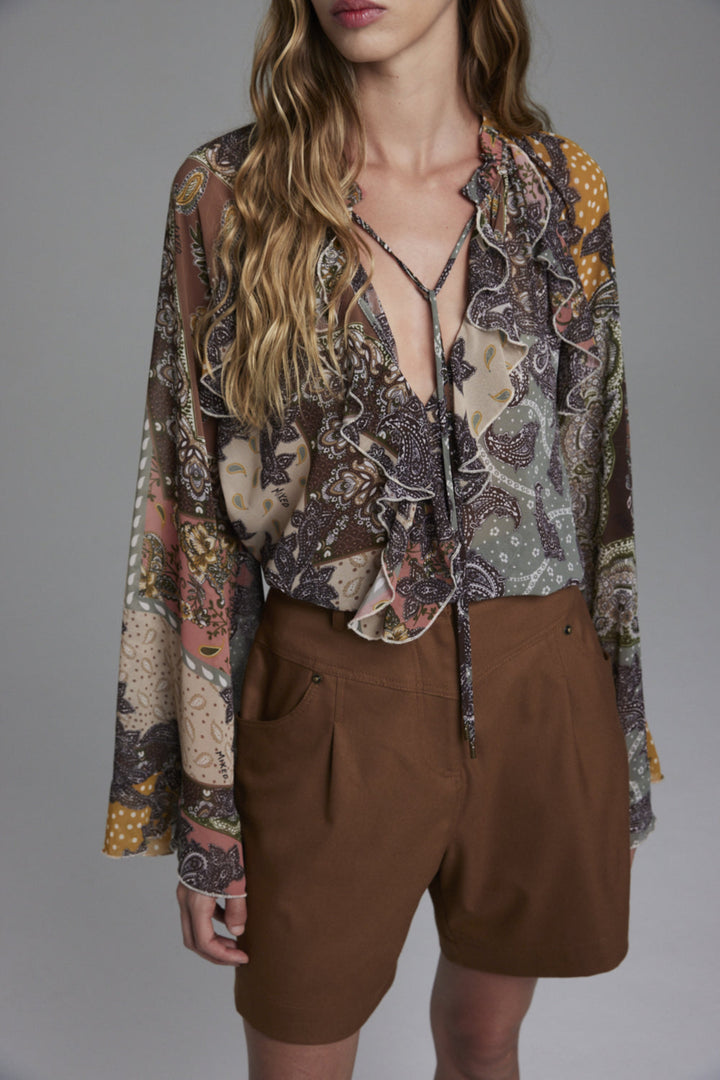 Paisley Carmel Blouse