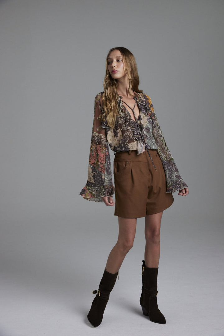 Paisley Carmel Blouse