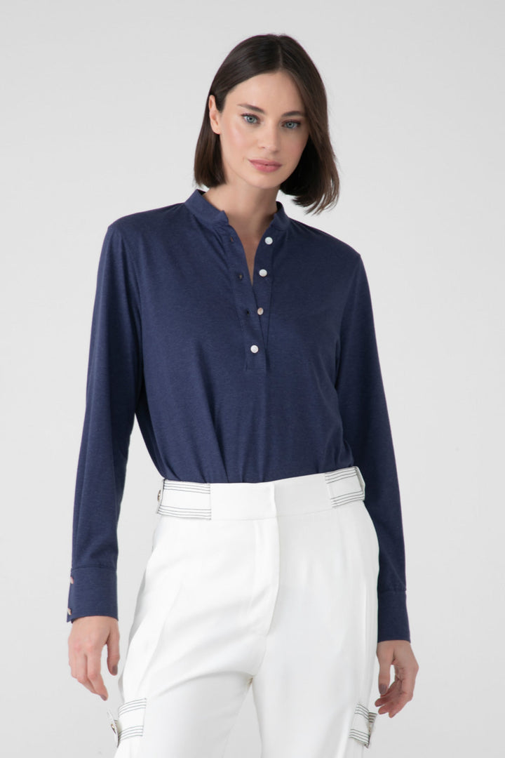 Azzurra Long Sleeve Blue T-Shirt