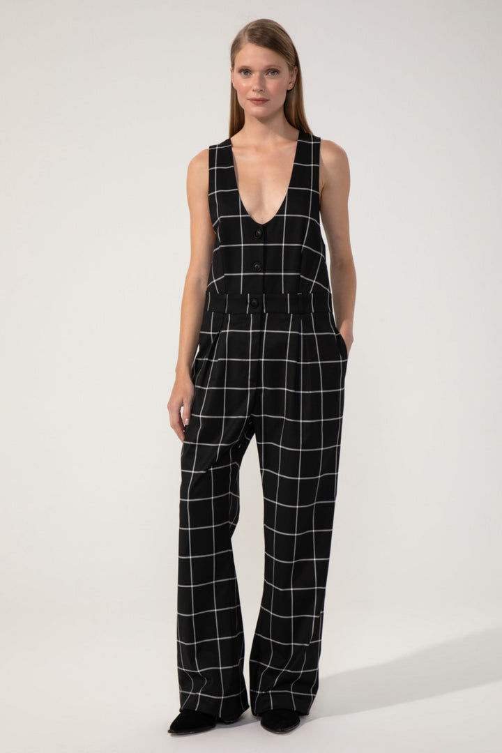 Black Suit Sleeveless Jumpsuit