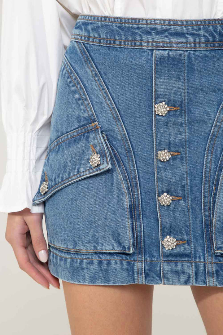 Oceano Denim Mini Skirt