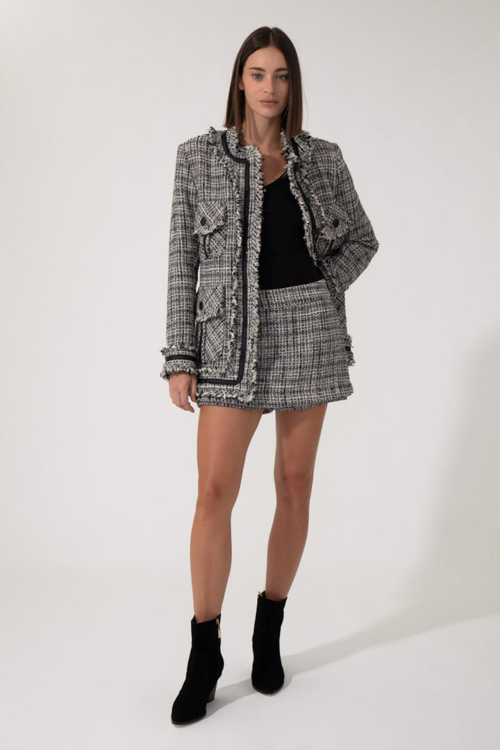 Maricy Black & White Tweed Skort