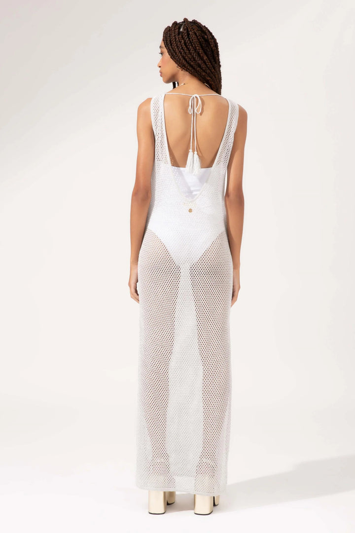 New Year Long Knit Dress Off White