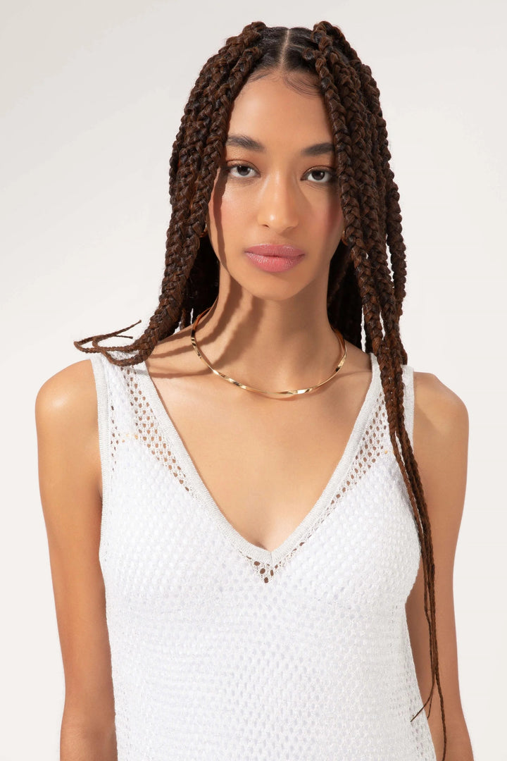 New Year Long Knit Dress Off White