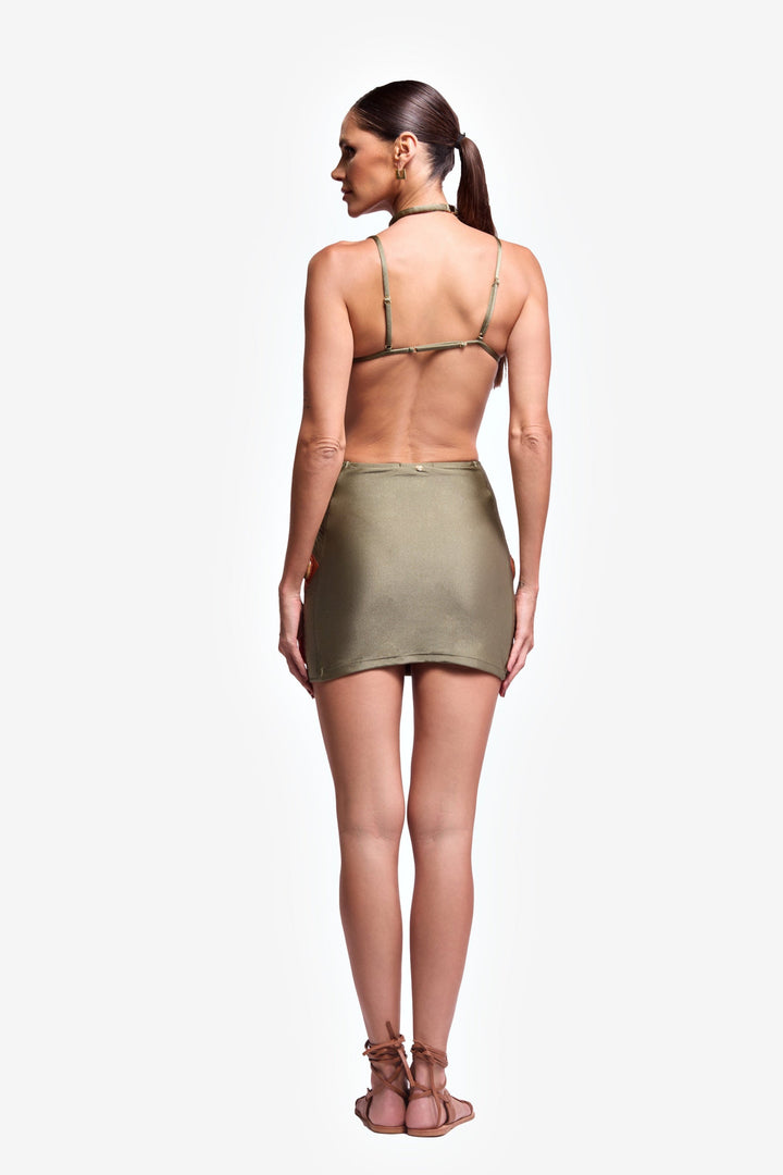 Minigonna trapuntata Costa Esmeralda in Cedro