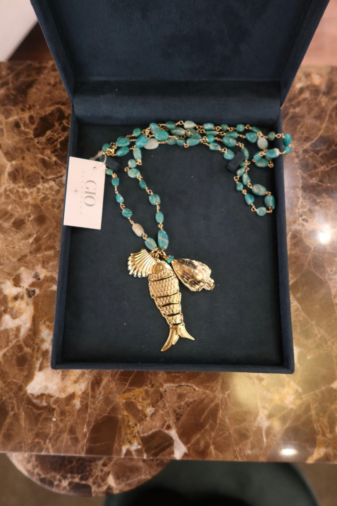 TURQUOISE FISH NECKLACE