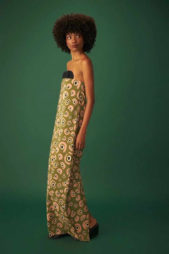 Abito Dalva Frou Frou Lino Nero