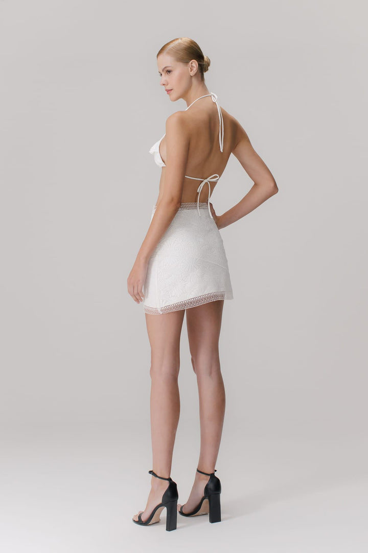 Gonna corta mandala avorio