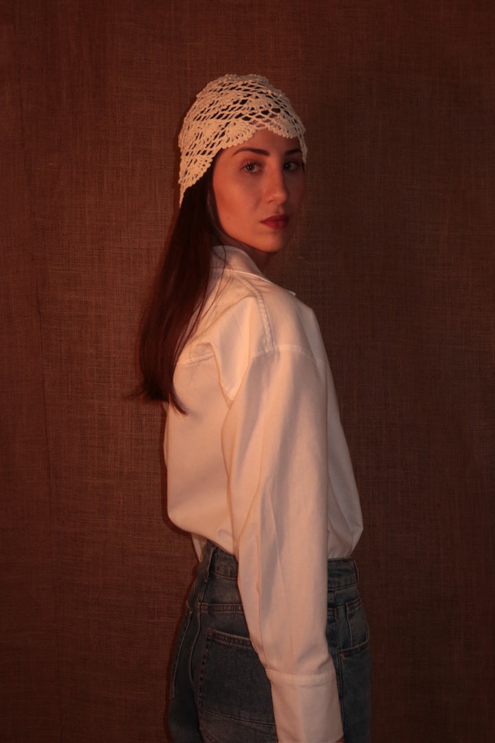 Shell Crochet Headpiece Cream
