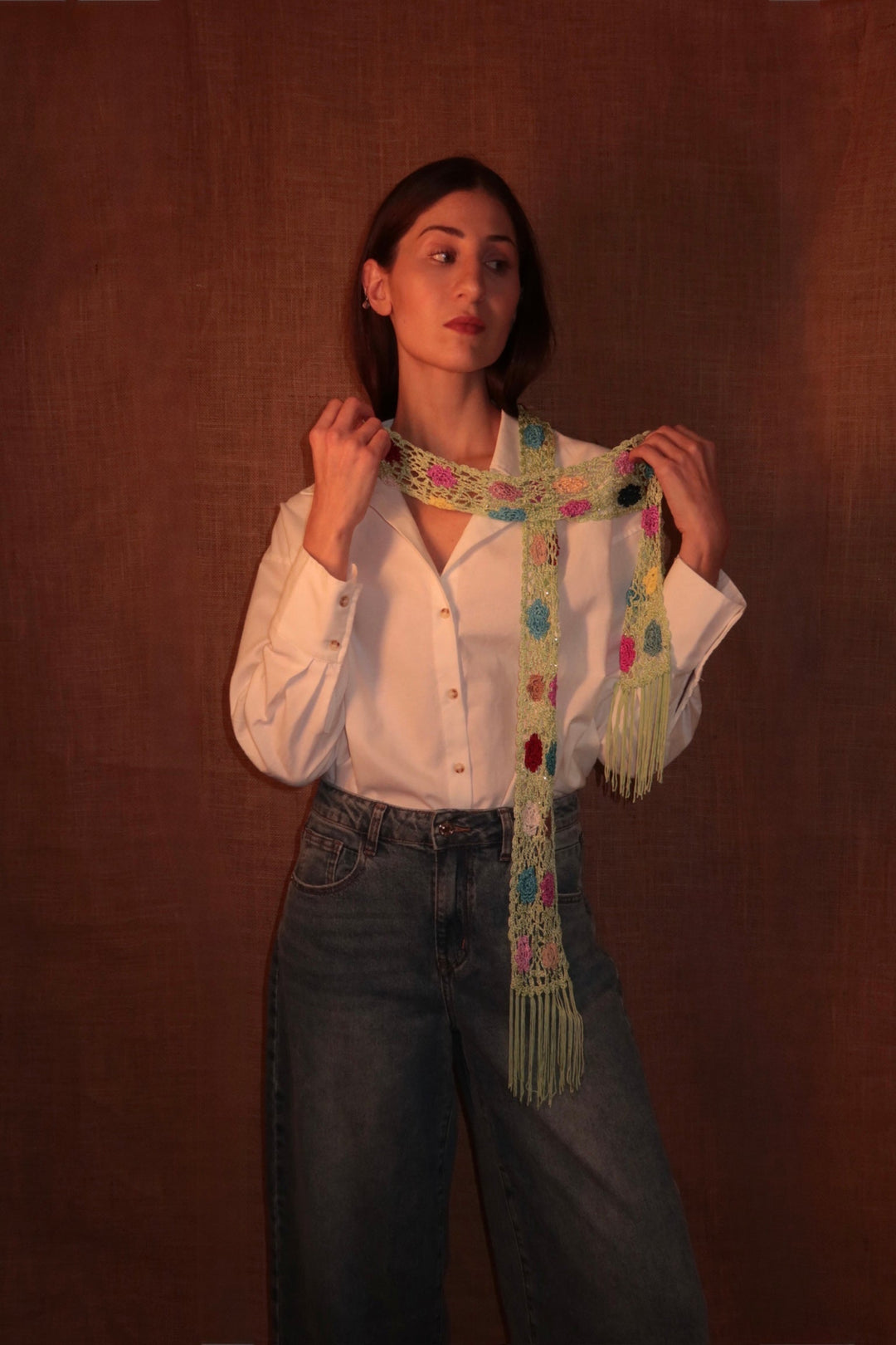 Bloom Crochet Wrap Soft Green Floral
