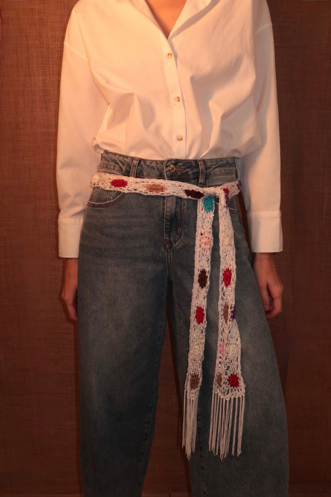 Bloom Crochet Wrap Off White Floral