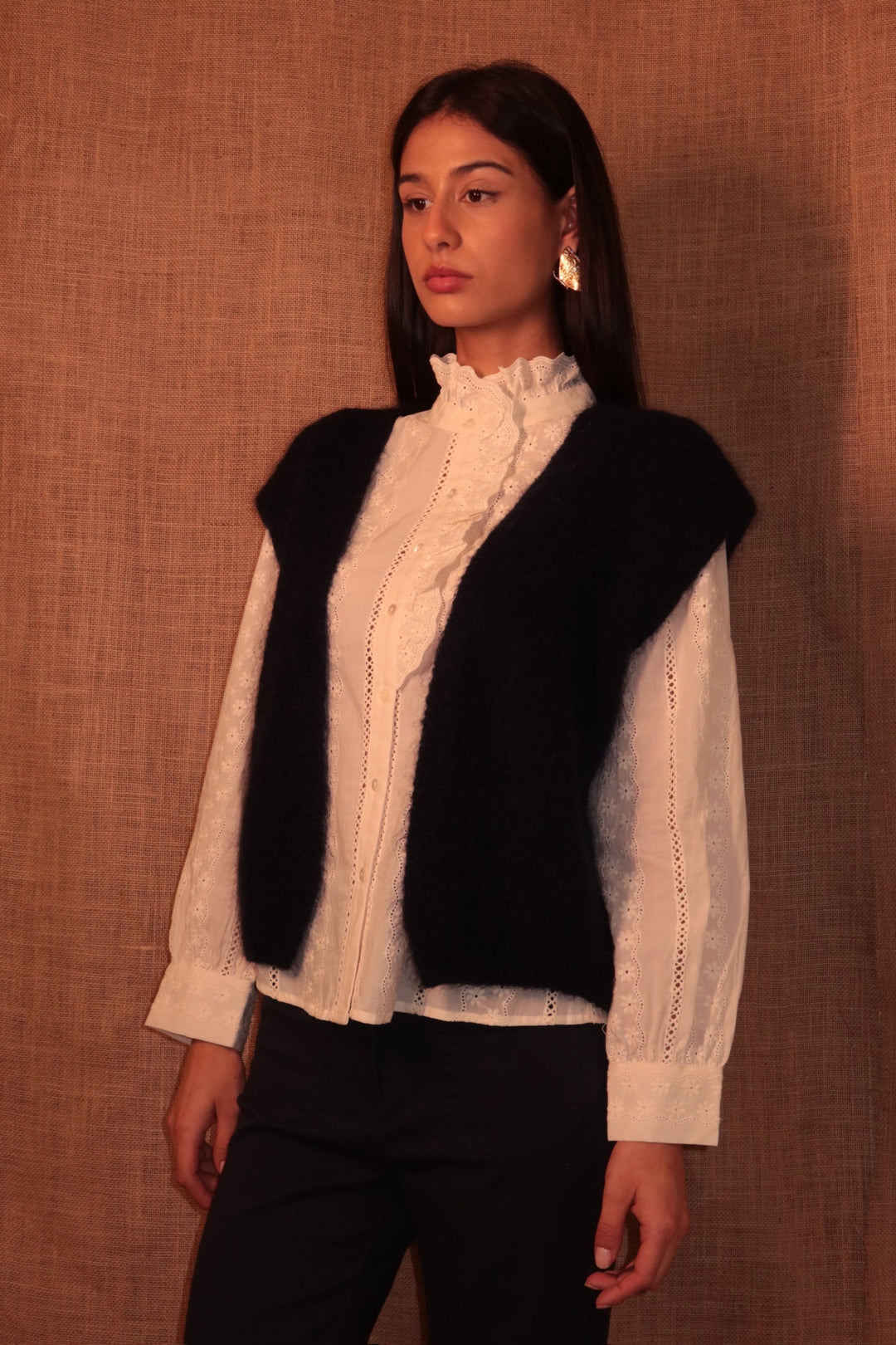 Alma Knit Vest Marine