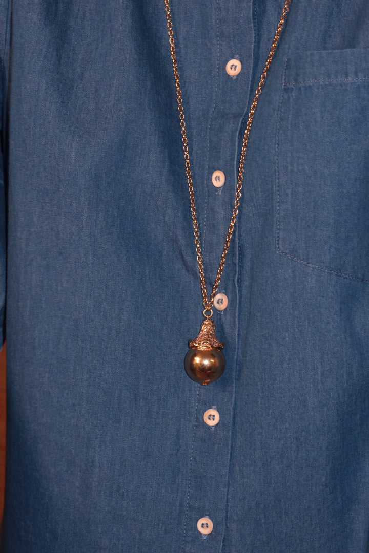 Long Golden Tulip Necklace