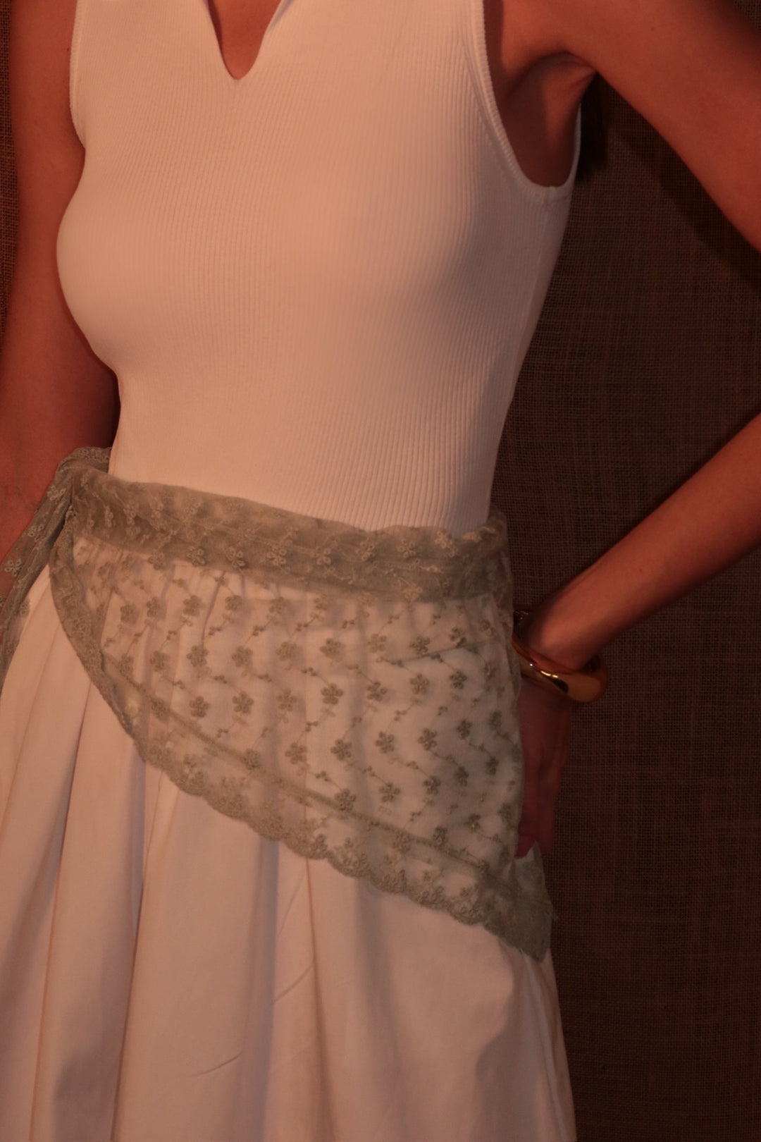 Petal Lace Veil Soft Green