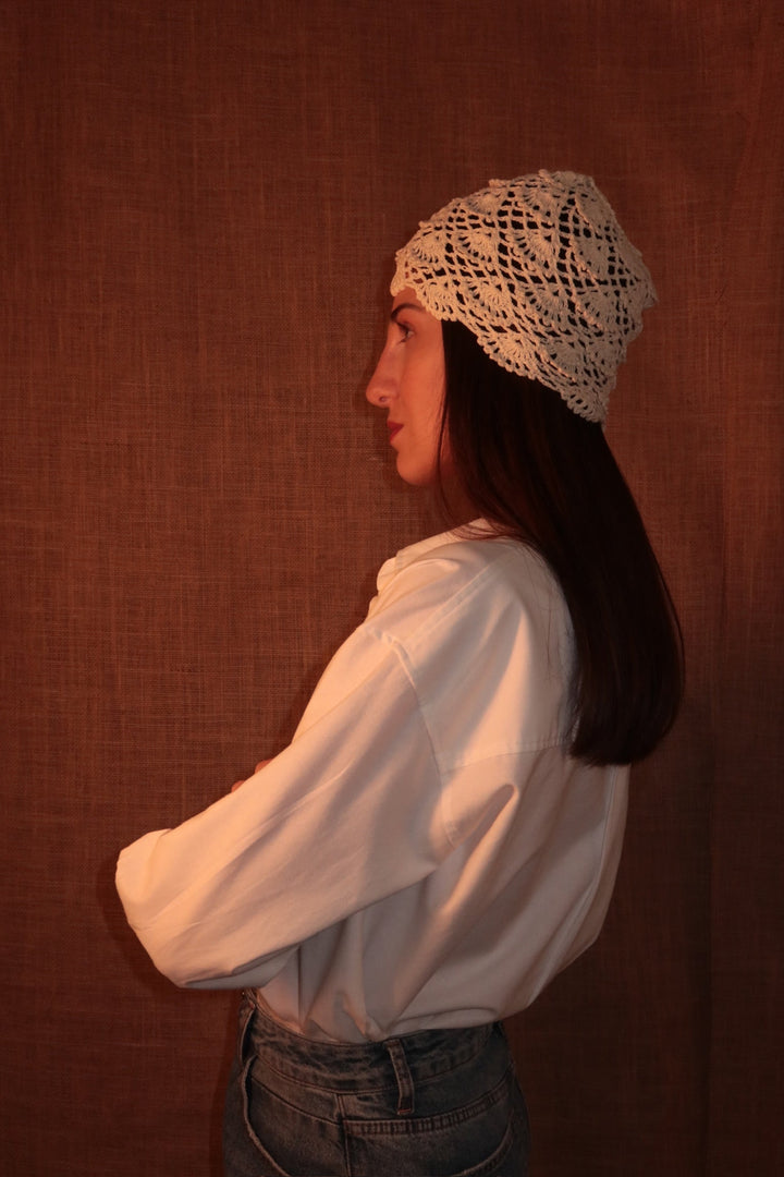 Shell Crochet Headpiece Cream