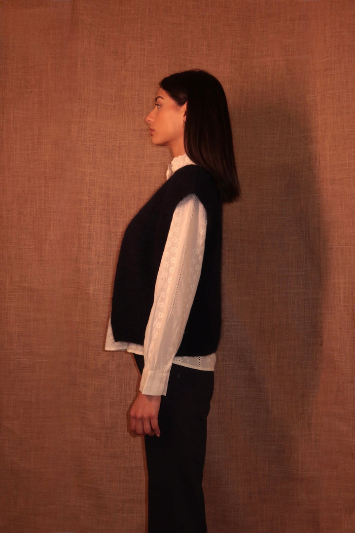 Alma Knit Vest Marine