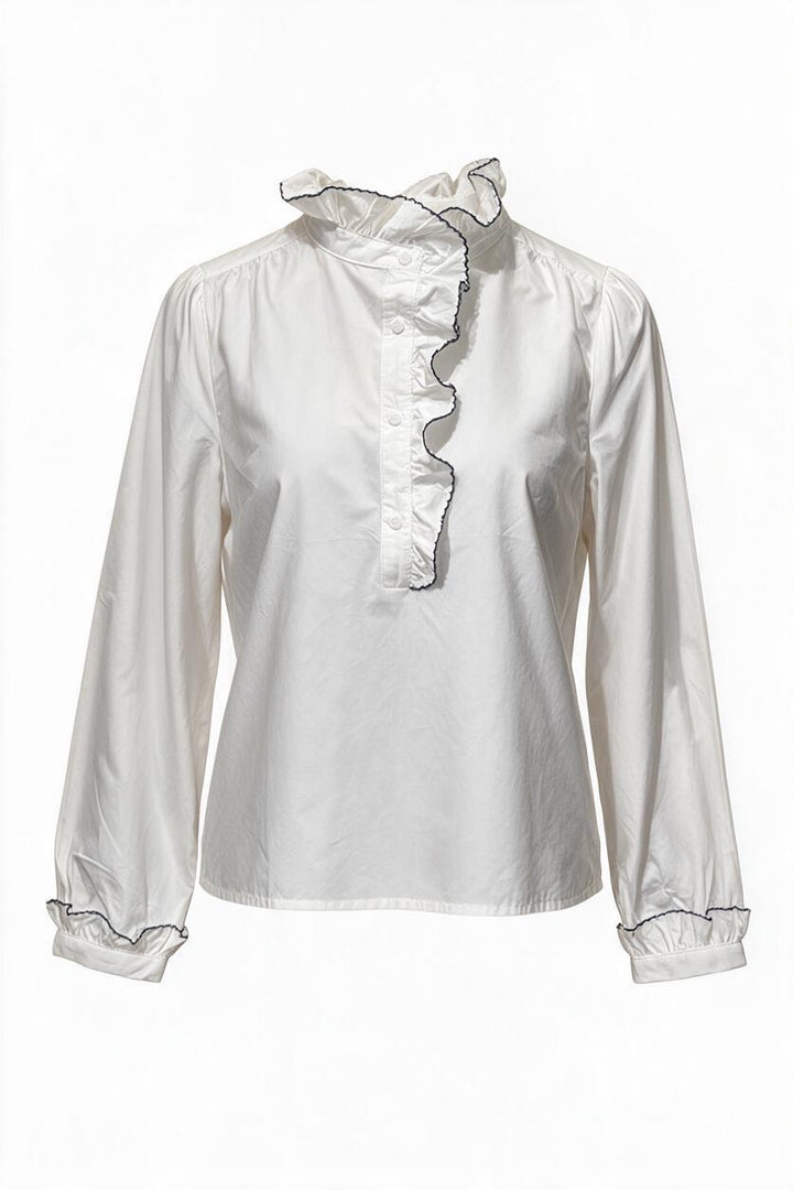 Louise Ruffle Blouse White