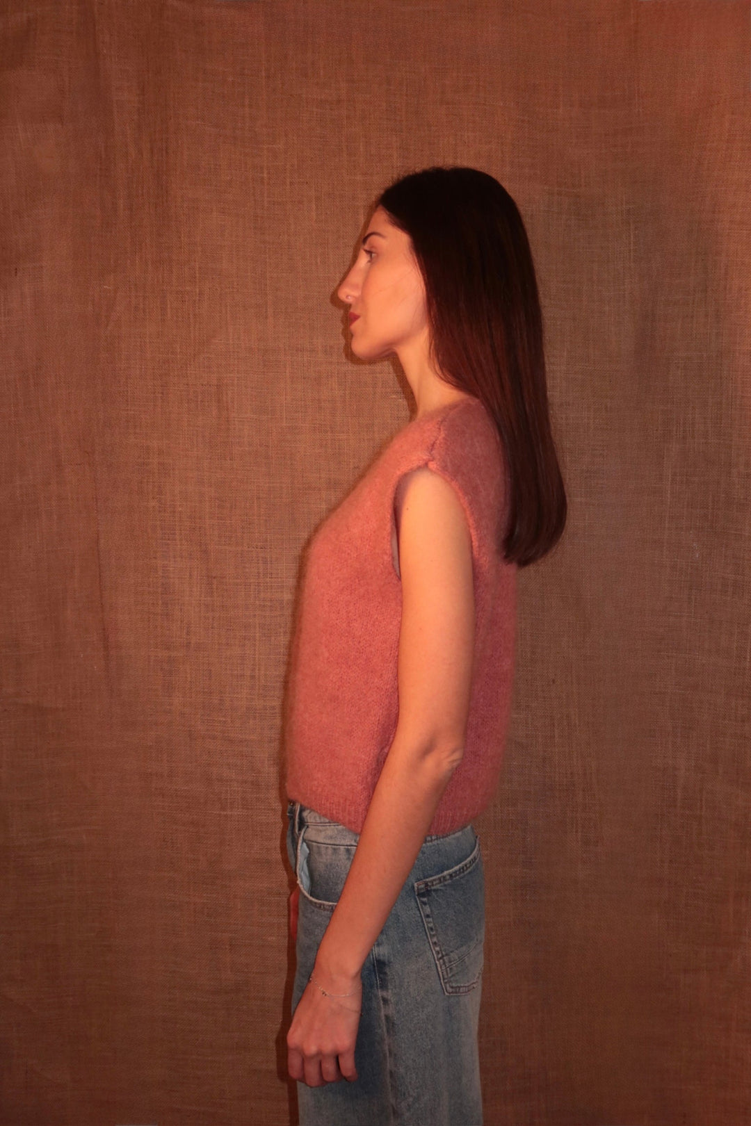 Alma Knit Vest Rose