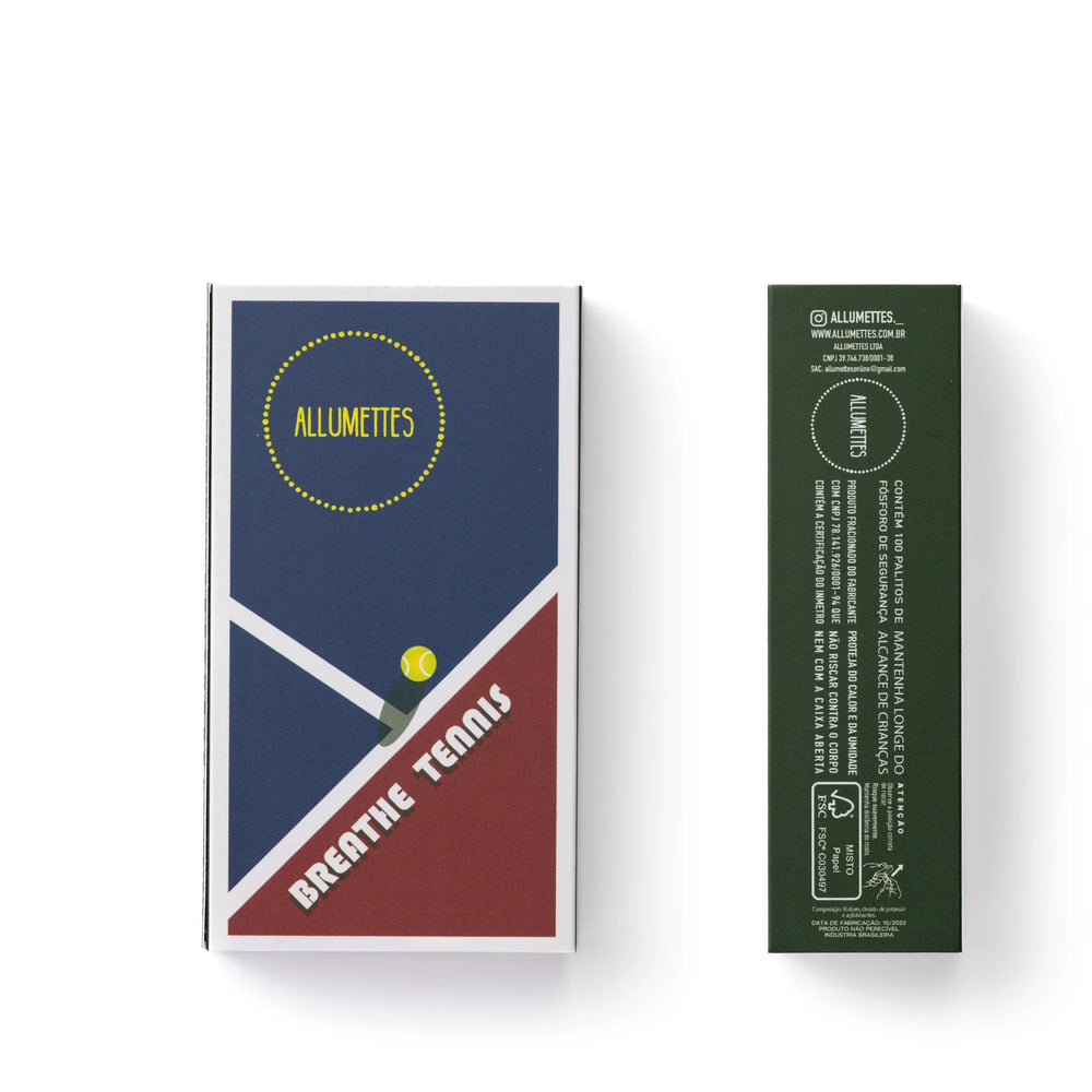 Packaging of Allumettes with a blue and red design