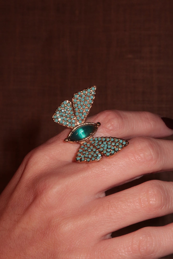 Turquoise Butterfly Ring