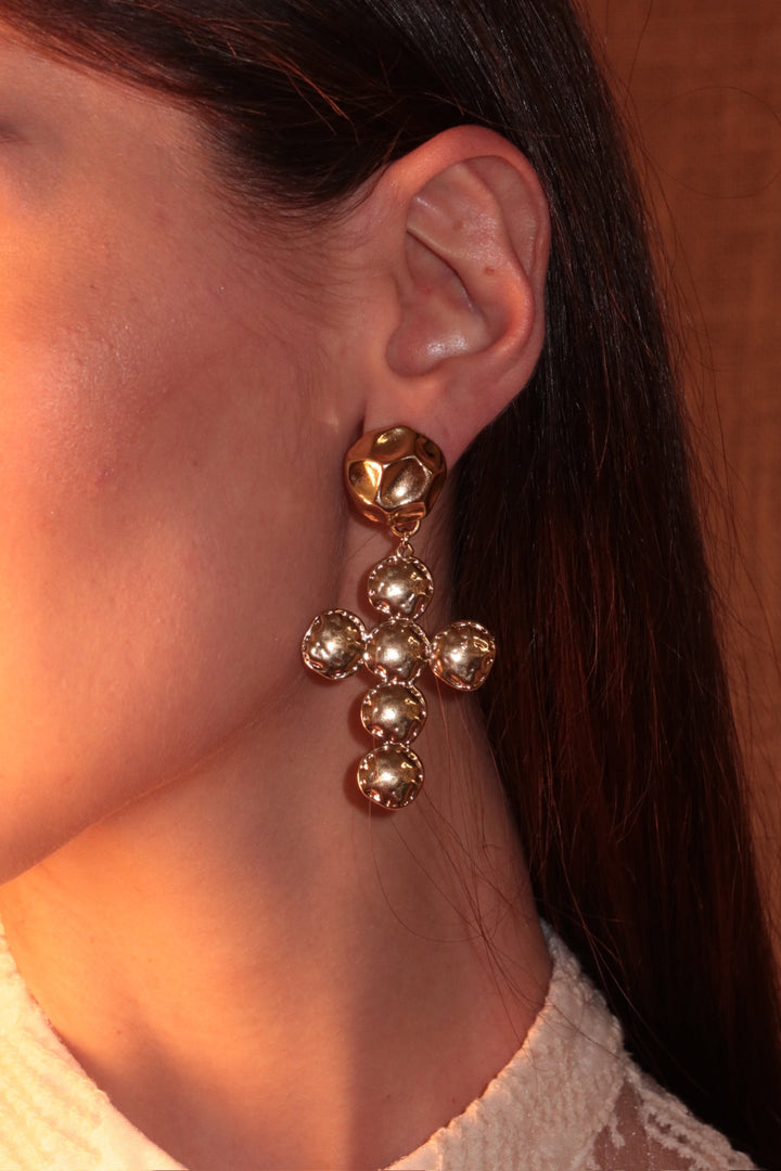 Gold Cross Earrings