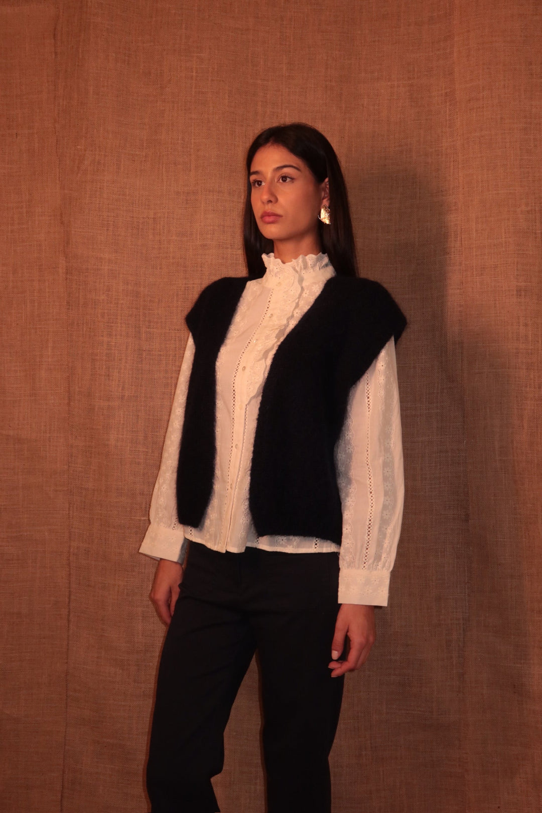 Alma Knit Vest Marine