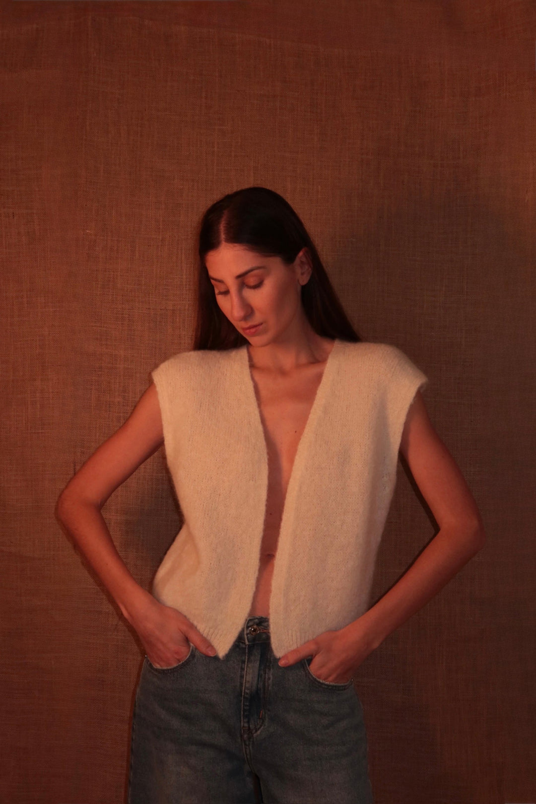 Alma Knit Vest Cream