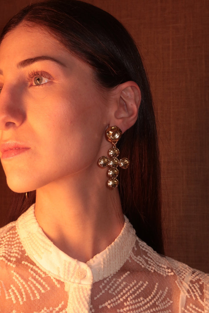 Gold Cross Earrings