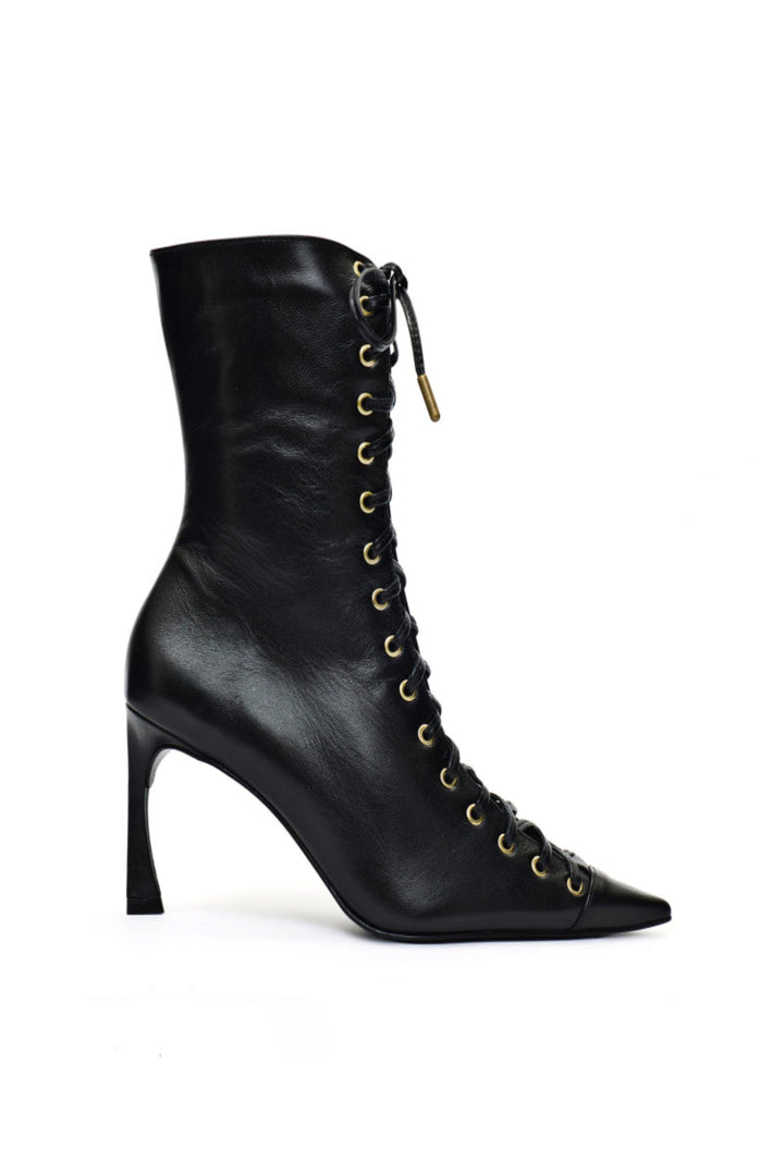 Corset Ankle Boots Black