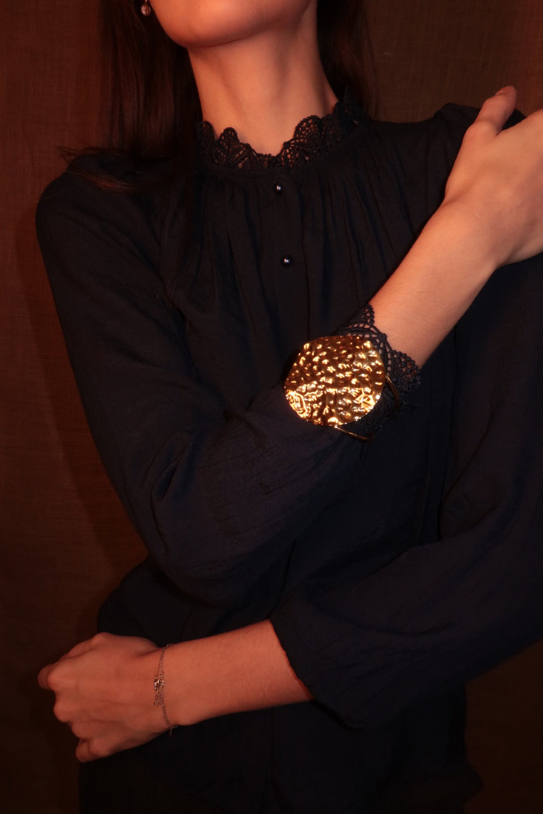 Gold Hammered Bracelet