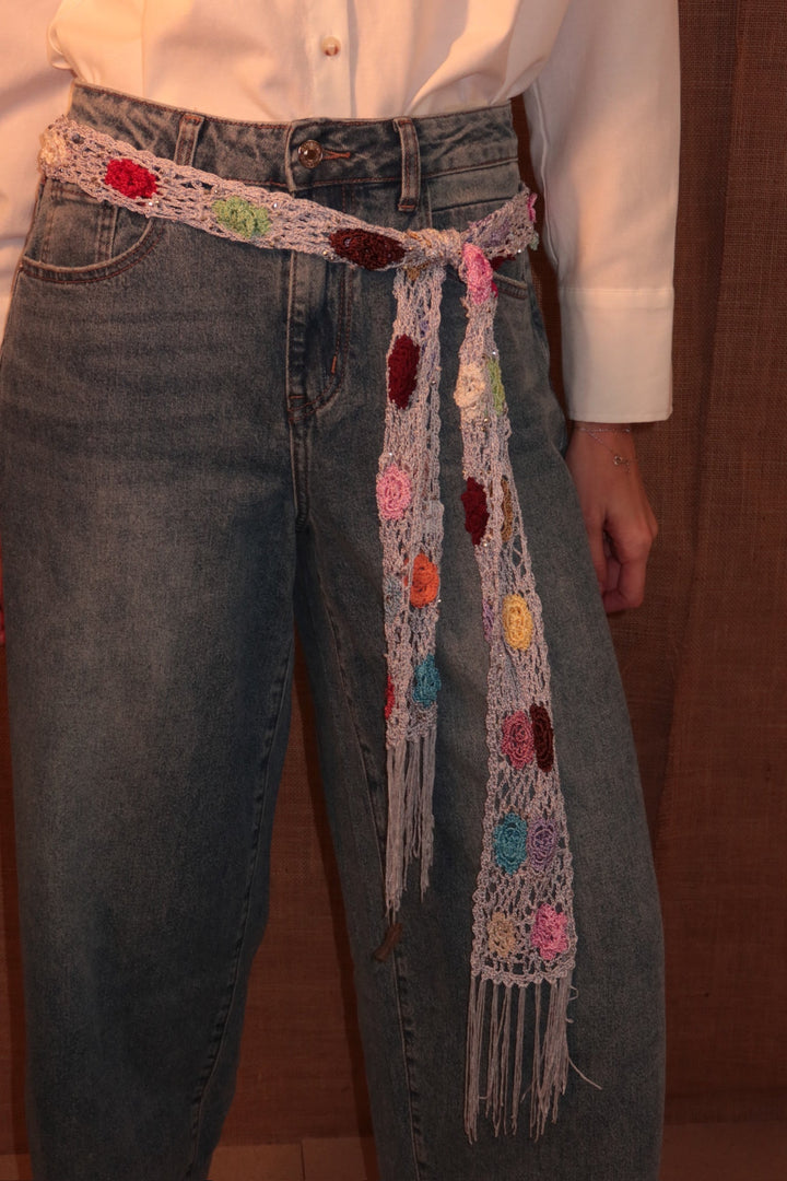 Bloom Crochet Wrap Soft Blue