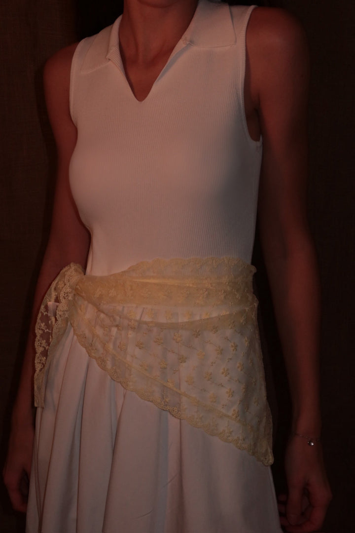 Petal Lace Veil Soft Yellow