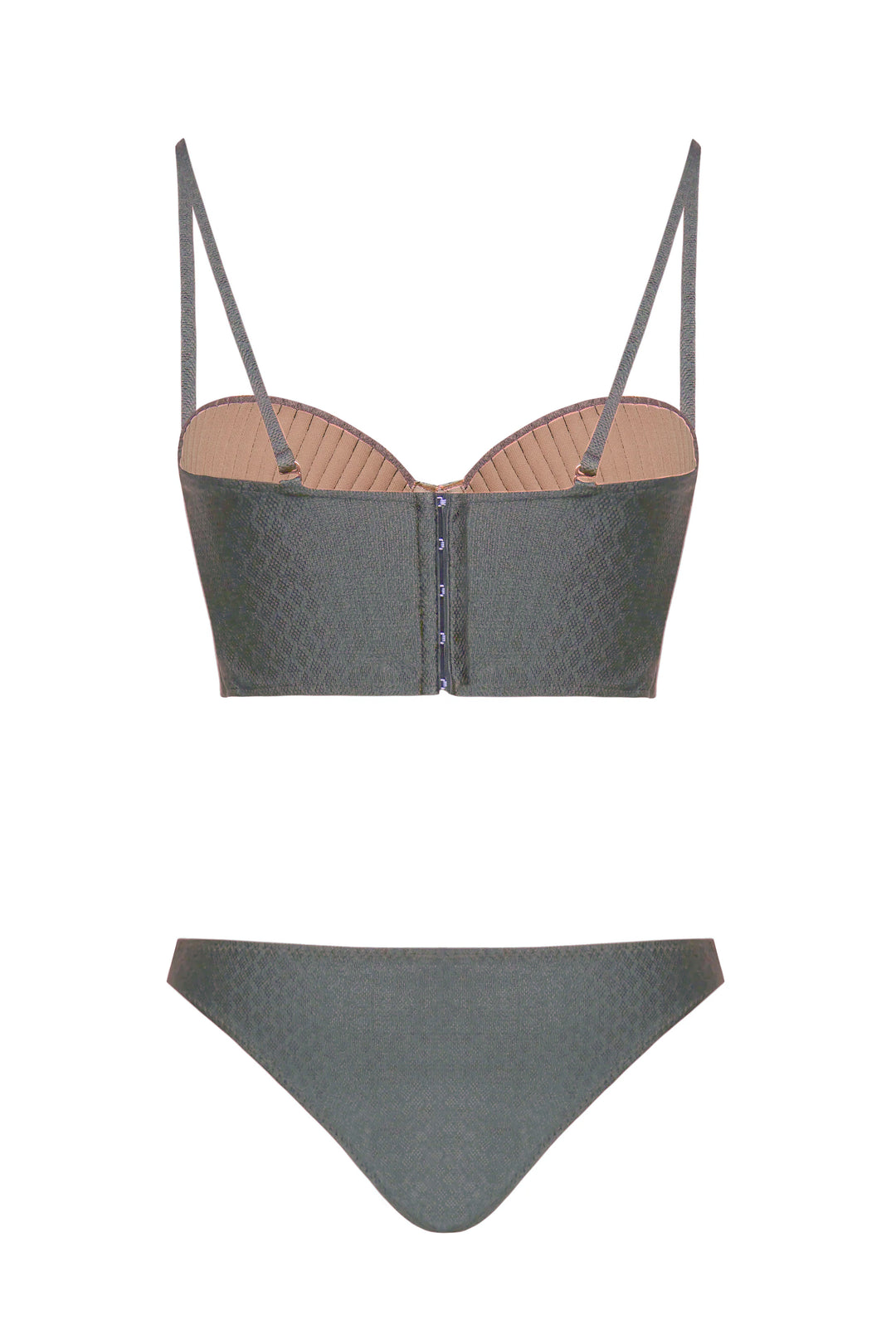 Ana Lu Bikini with Silver Textured Bottom