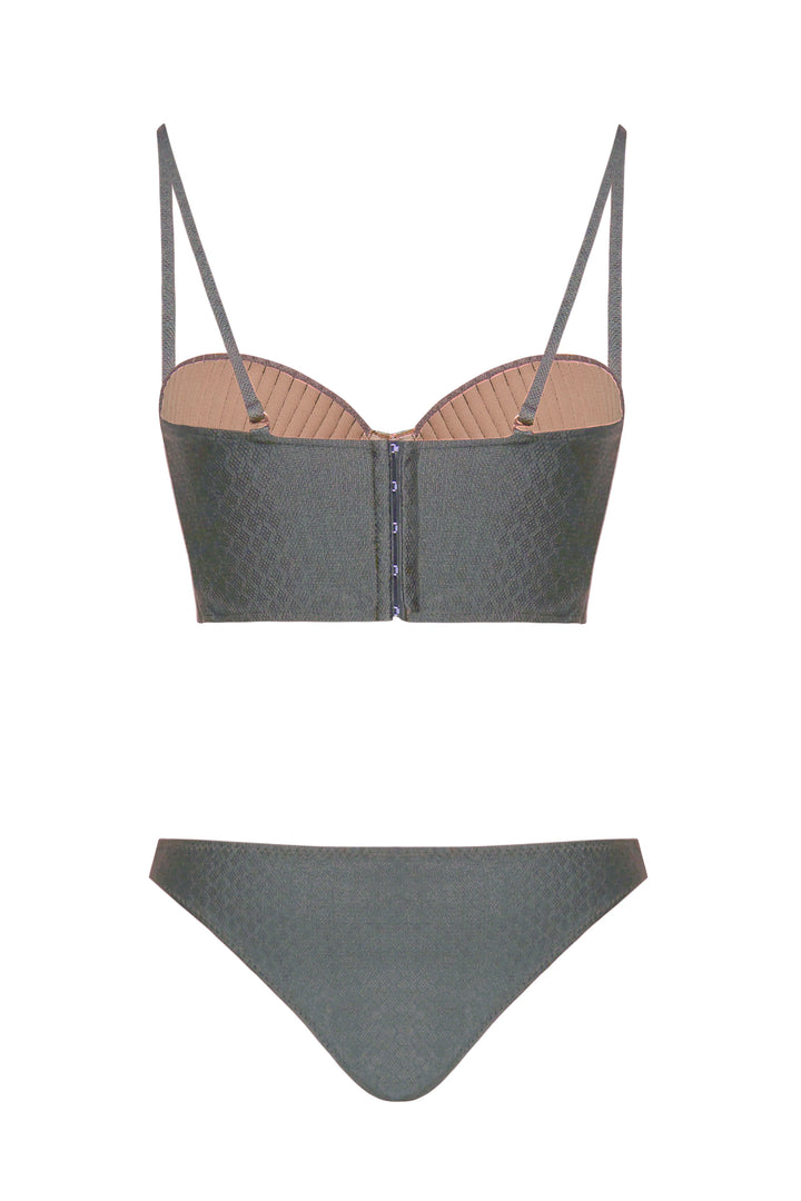 Ana Lu Bikini with Silver Textured Bottom