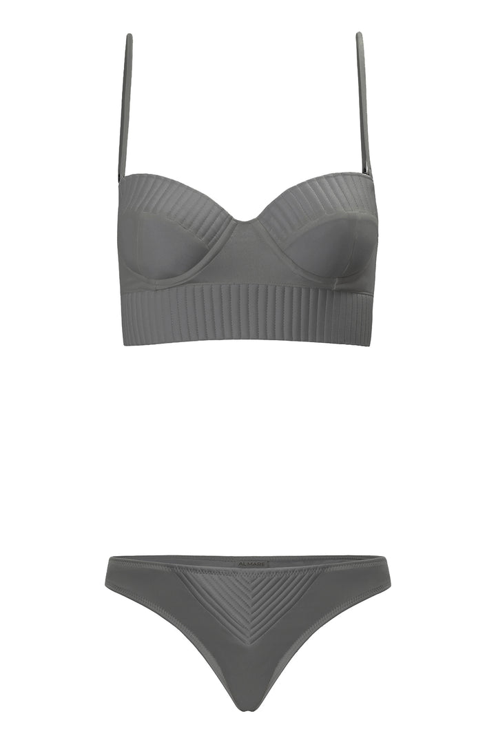 Ana Lu Bikini with Silver Textured Bottom