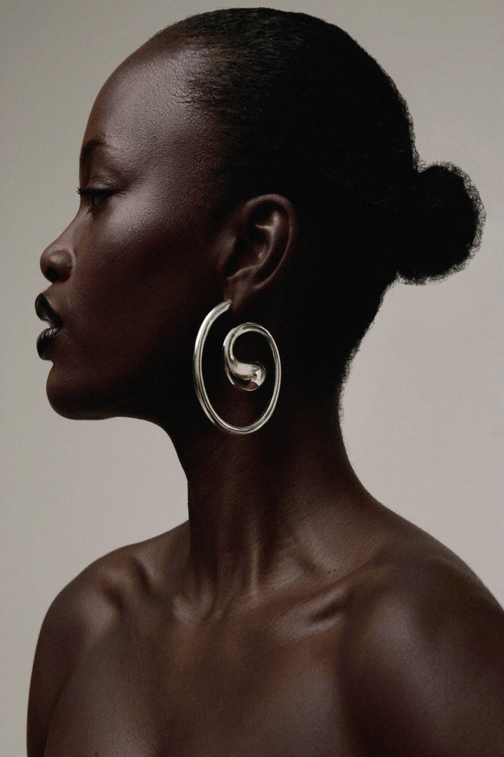 Buddy Hoop Earrings in Silver