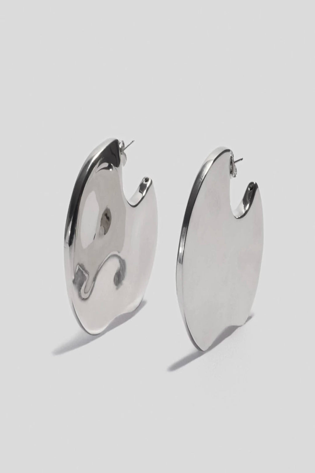 Silver Disky Hoop Earrings