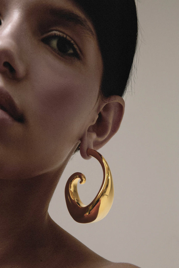 Starry Hoop Earrings in Gold