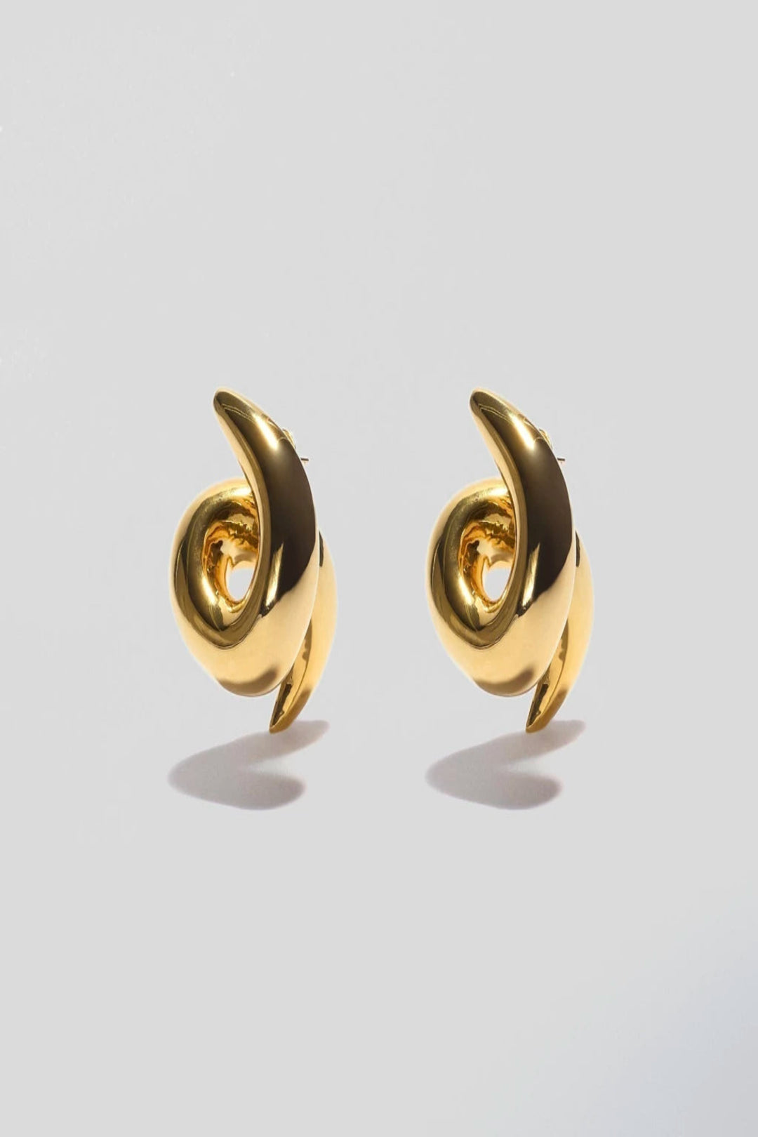 Twisty Hoop Earrings in Gold